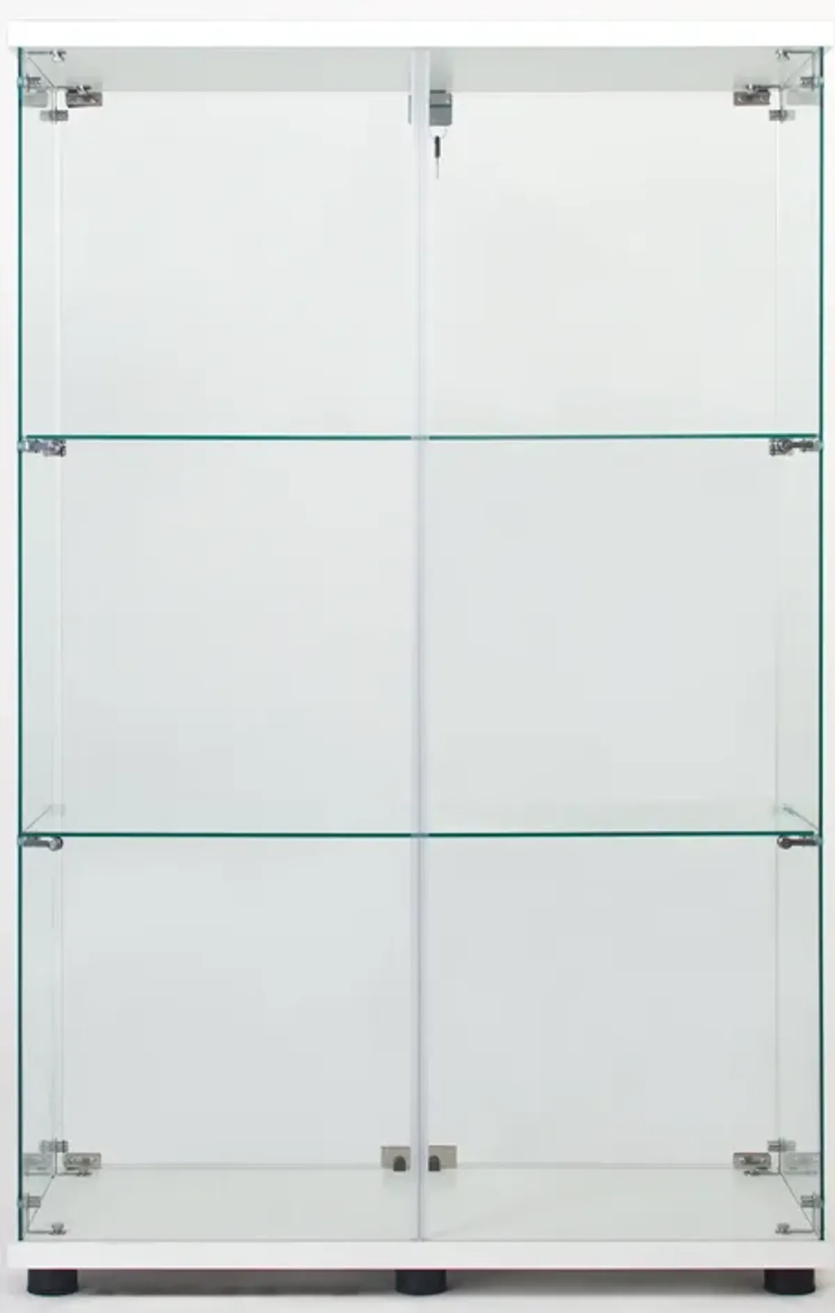 Streamdale Two Door Glass Cabinet Glass Display Cabinet With 3 Shelves, White