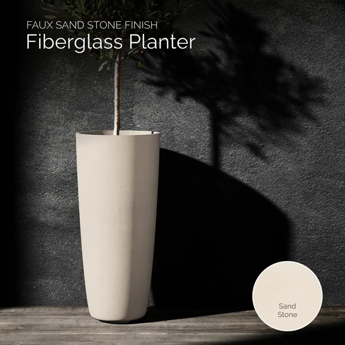 COSAPOTS Lofto Tall Planter - Fiberglass Indoor/Outdoor and Weather-Resistant Large Planter.