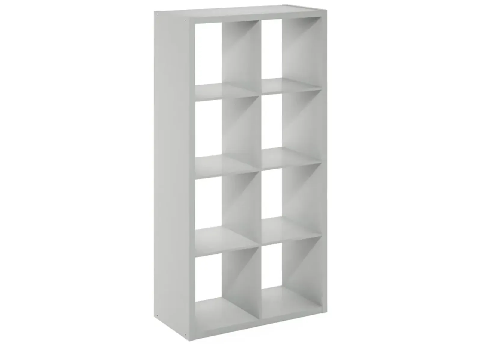 Furinno Cubicle Open Back Decorative Cube Storage Organizer, 8-Cube, Light Grey