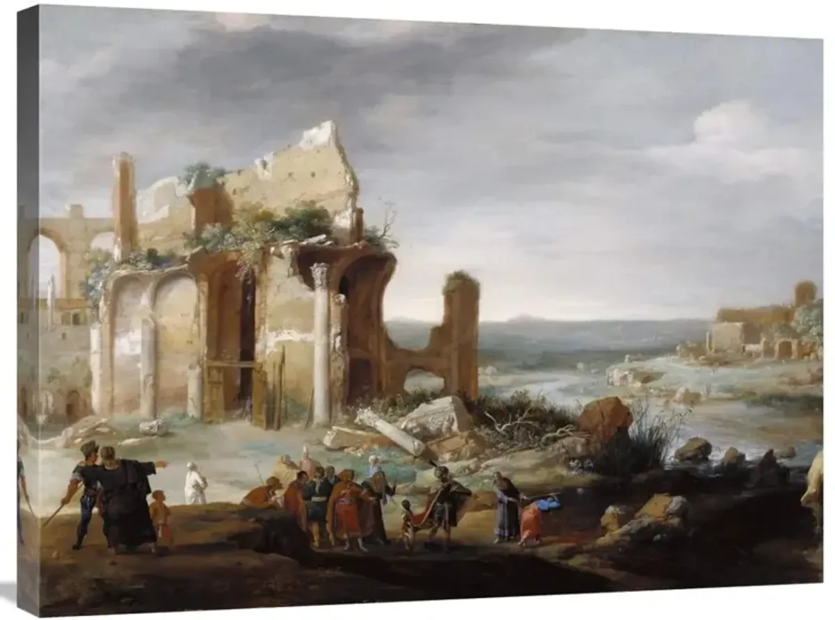 Moses and Aaron Changing the Rivers of Egypt to Blood-Canvas Art-32x24