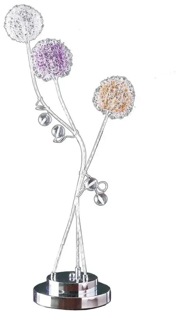 Hivvago 28" Clear Three Light Bedside Led Table Lamp