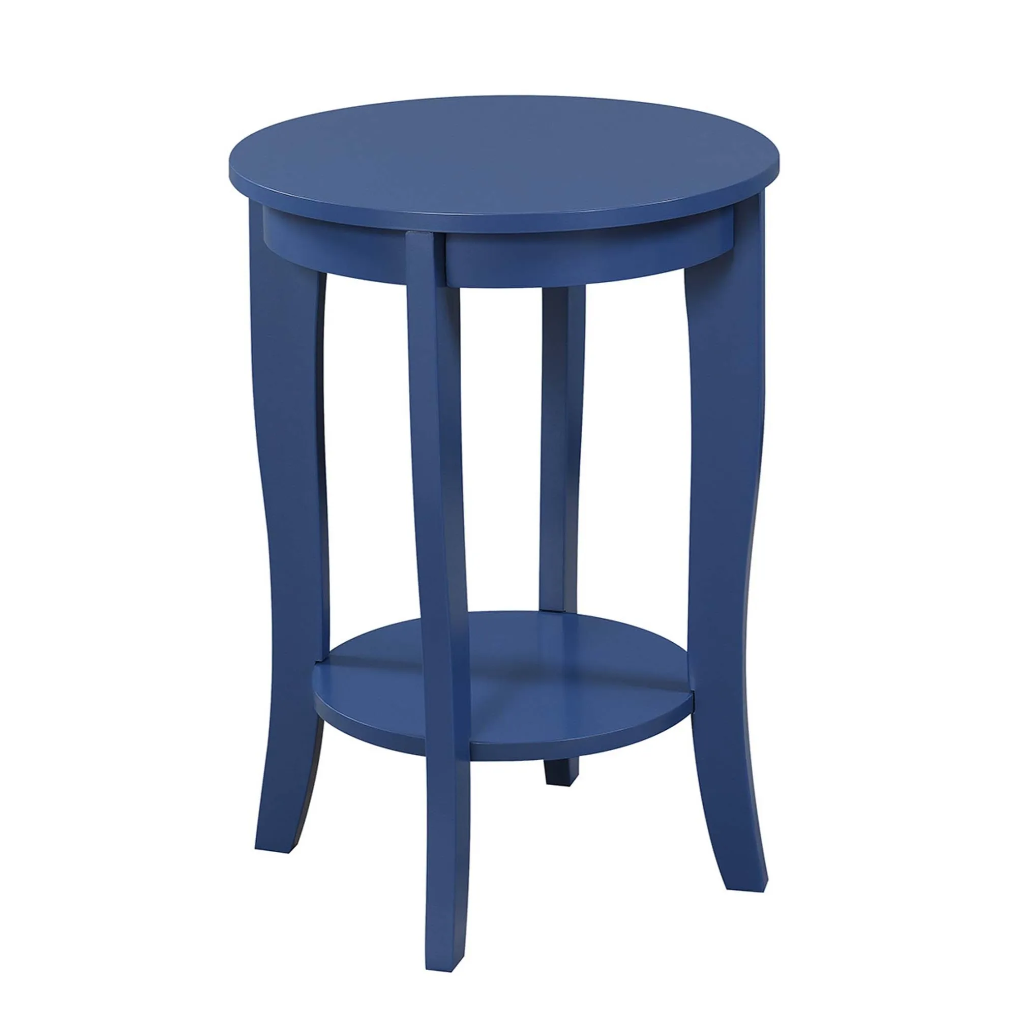 Convenience Concepts American Heritage Round End Table, Cobalt Blue