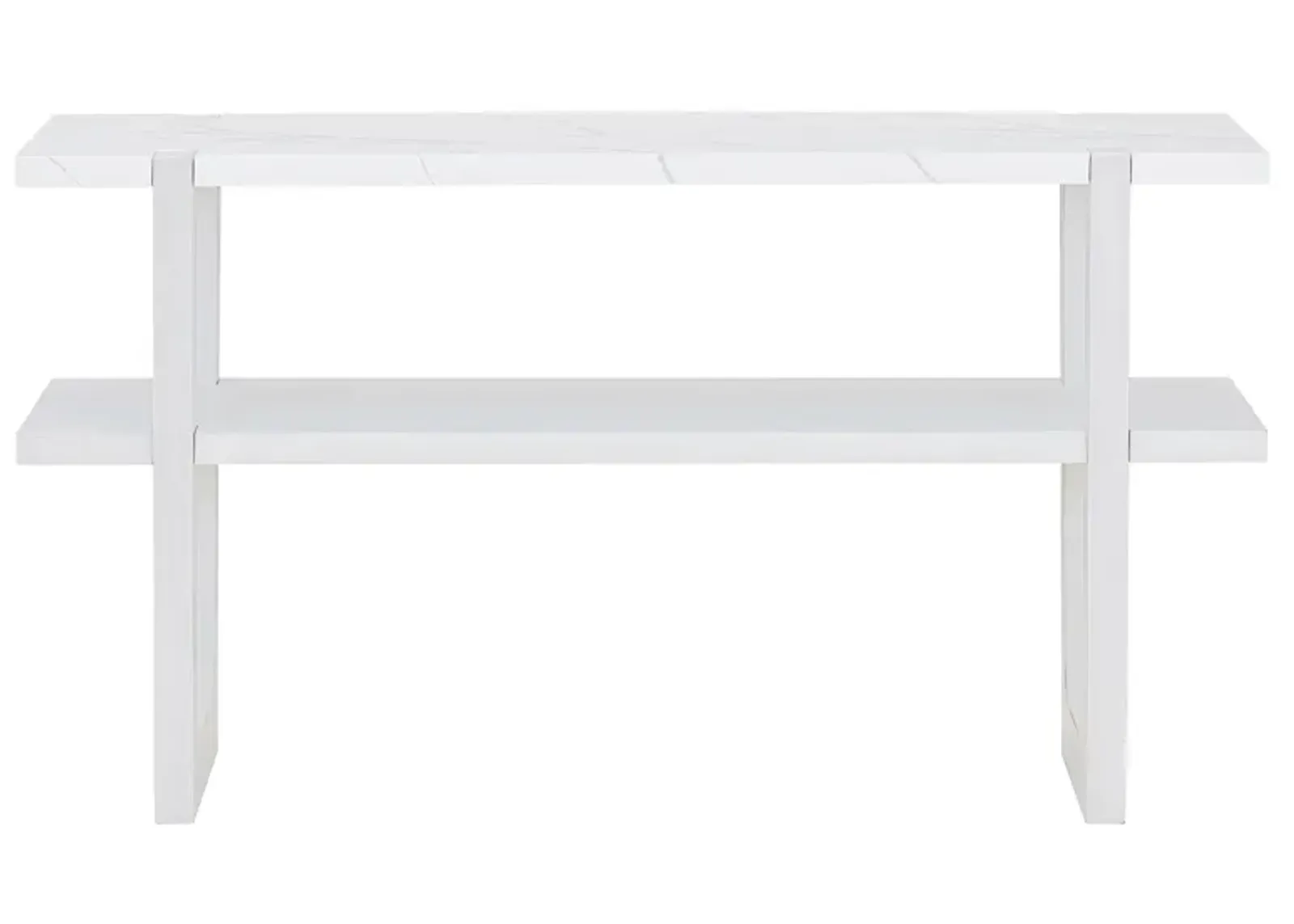 Merax Retro Elegant Console Table with Marble-Effect Top