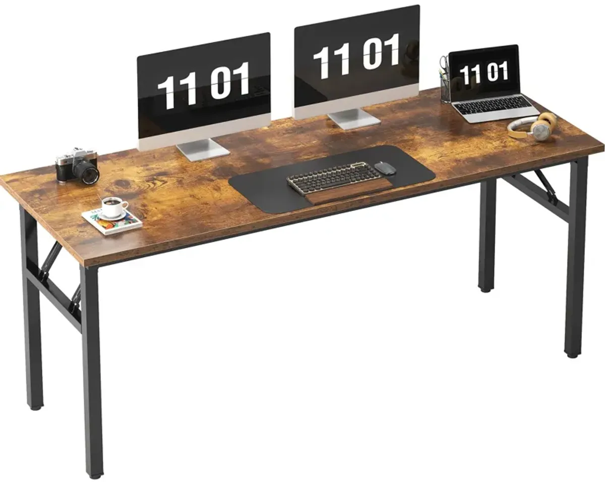 Need Large Computer Desk, 62 inches Long Office Desk, No Install Needed Folding Table Writing Table Workstation for Small Space,