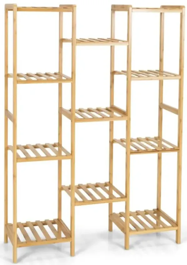 Hivvago Bamboo Plant Stand for Living Room Balcony Garden