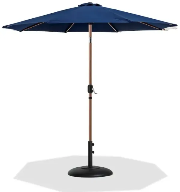 Meridian Furniture Fiji Navy Fabric / Matte Black Aluminum Patio Umbrella with Base Sets