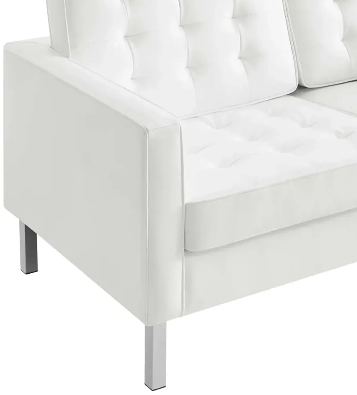 Loft Tufted Vegan Leather Loveseat