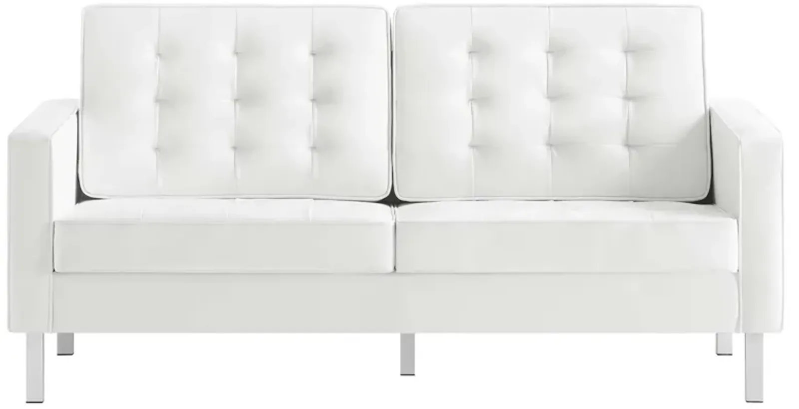 Loft Tufted Vegan Leather Loveseat