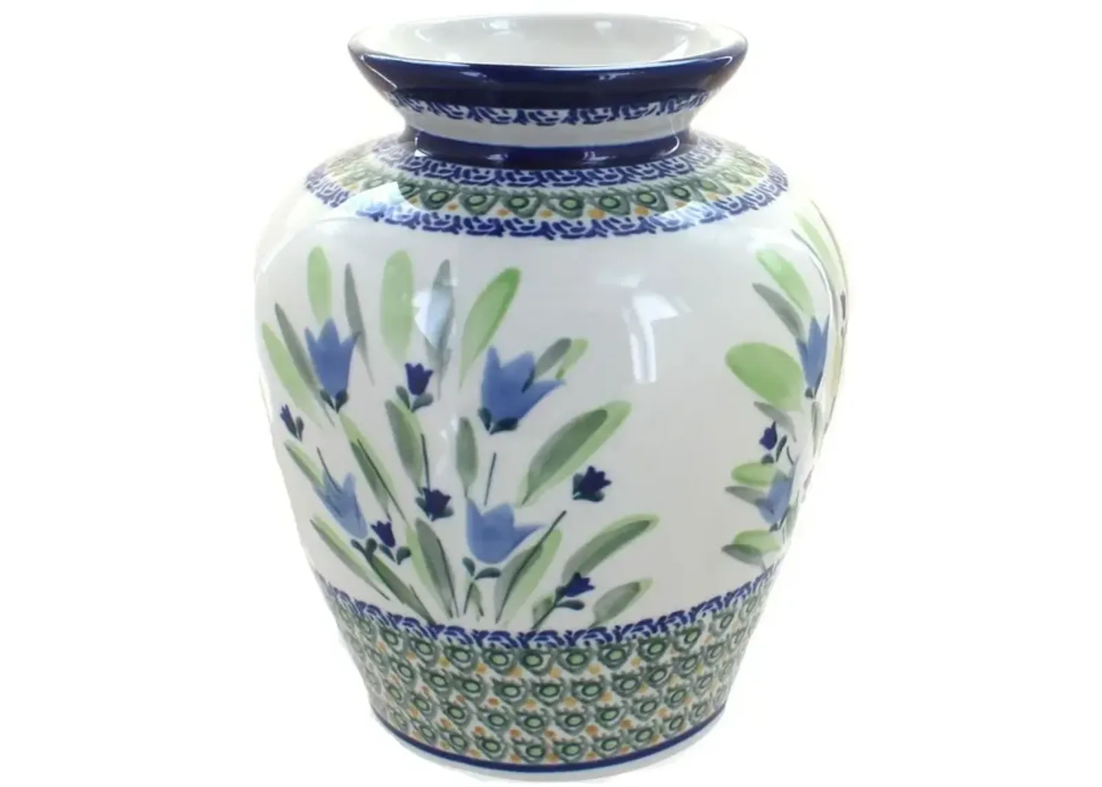 Blue Rose Polish Pottery Jungle Flower Medium Vase