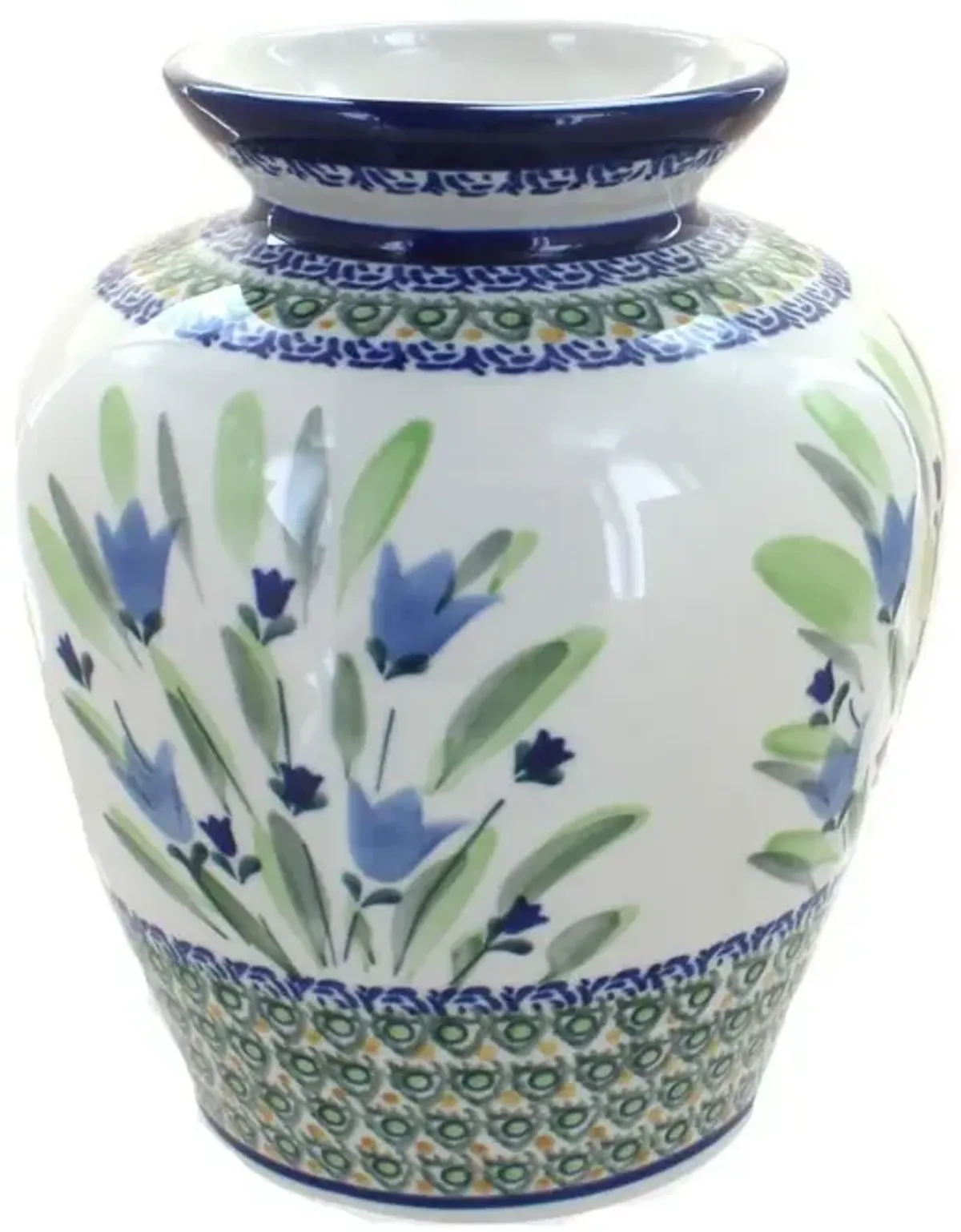 Blue Rose Polish Pottery Jungle Flower Medium Vase