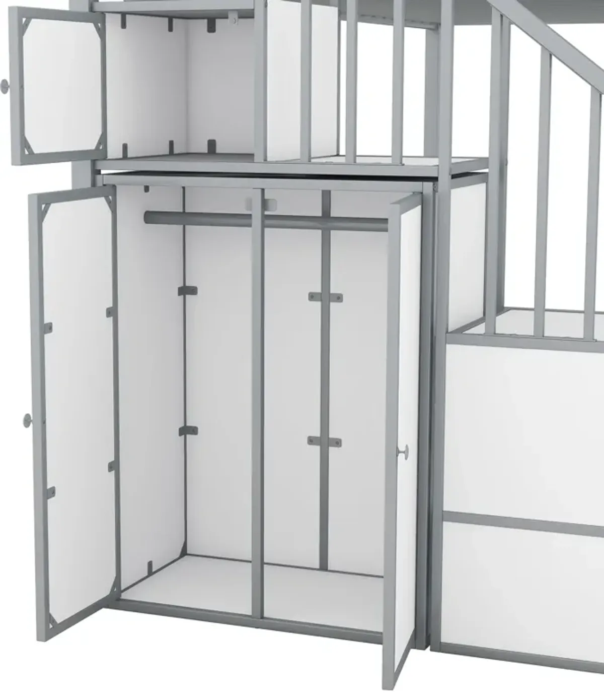 Merax Castle-shaped Bunk Bed with Wardrobe