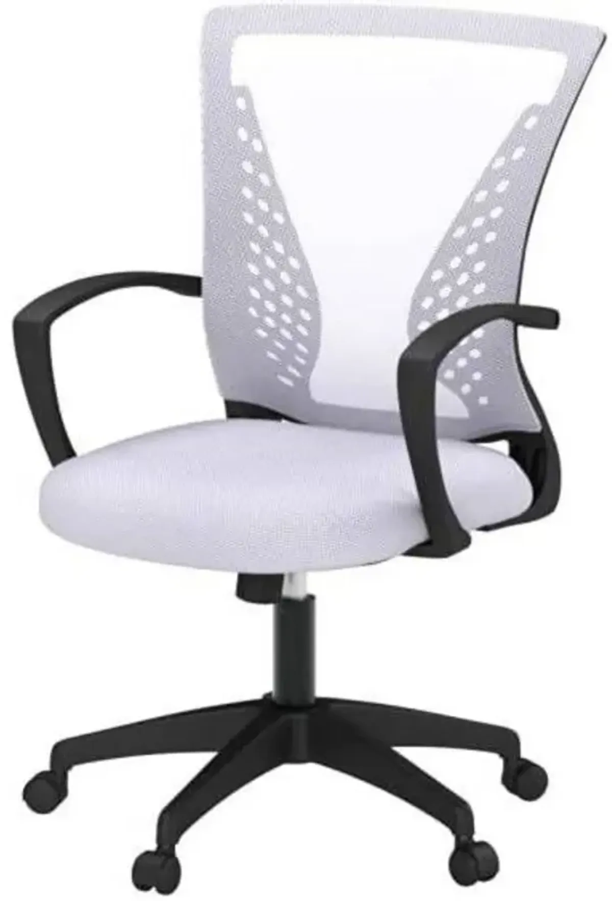 Hivvago White Modern Mid-Back Office Desk Chair Ergonomic Mesh with Armrest on Wheels