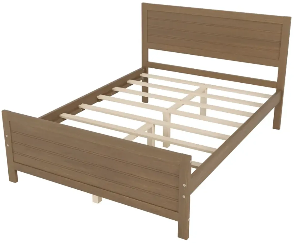 Merax Wood Platform Bed Frame with Headboard