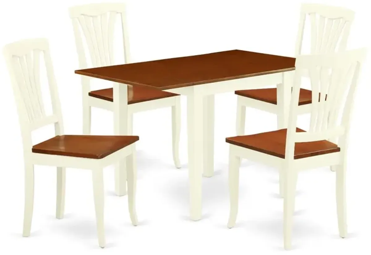 East West Furniture Dining Room Set Buttermilk & Cherry