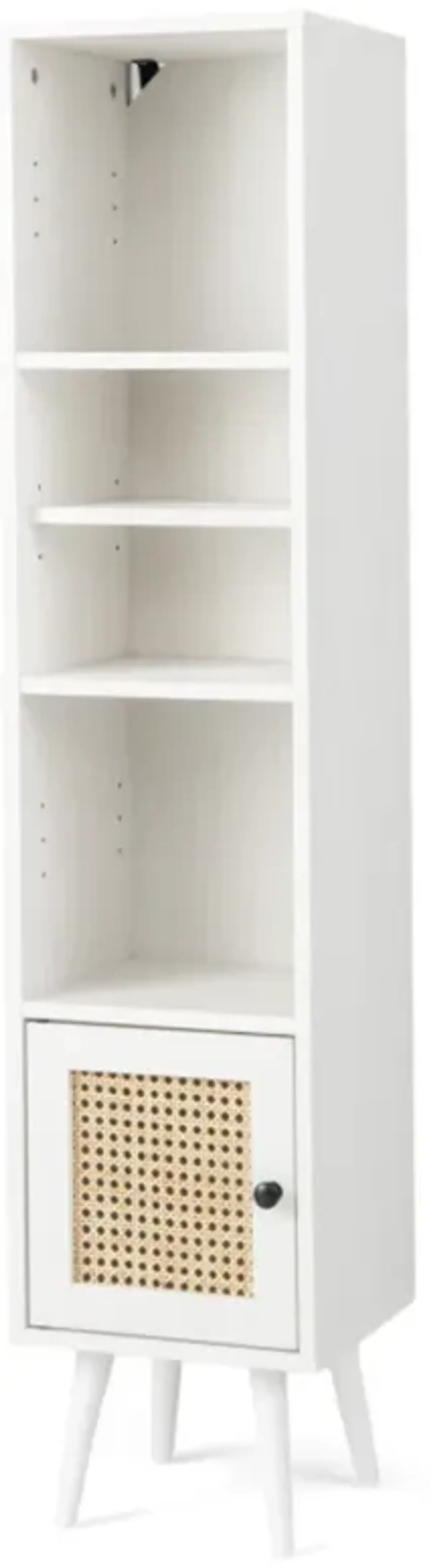 Hivvago 4 Tiers Rattan Storage Cabinet with Slim Design