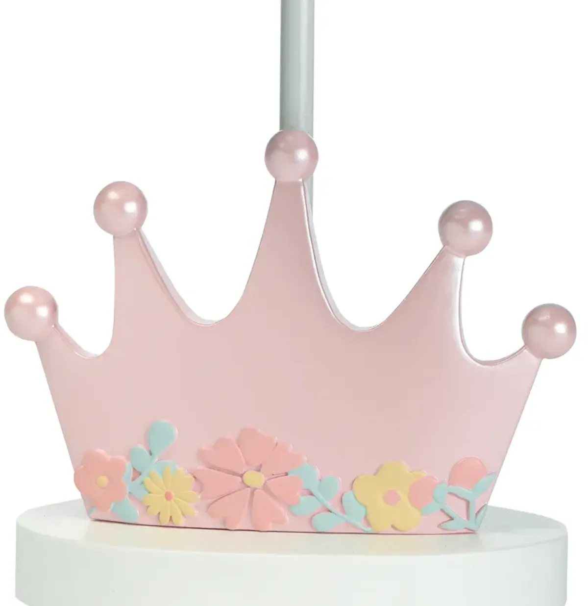 Lambs & Ivy Disney Princesses Pink Crown Nursery Lamp with Shade & Bulb