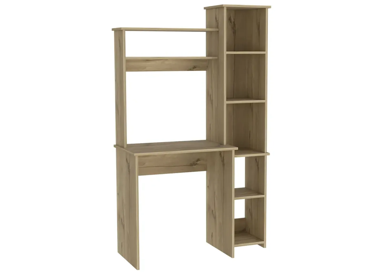 Versalles Writintg Desk, Two Superior Shelves, Bookshelf -Smokey Oak