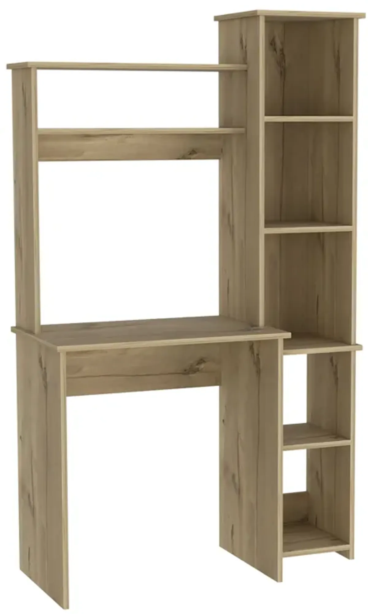 Versalles Writintg Desk, Two Superior Shelves, Bookshelf -Smokey Oak