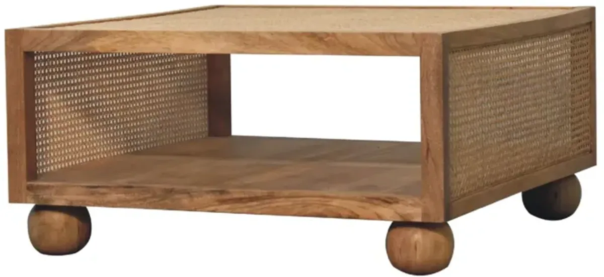 Larissa Large Solid Wood Rattan Coffee Table