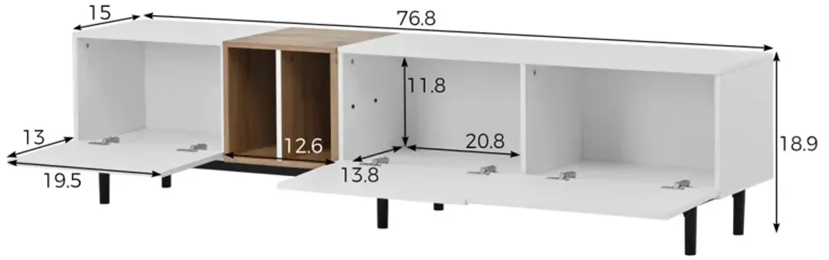 Modern 80" TV Stand with Large Storage