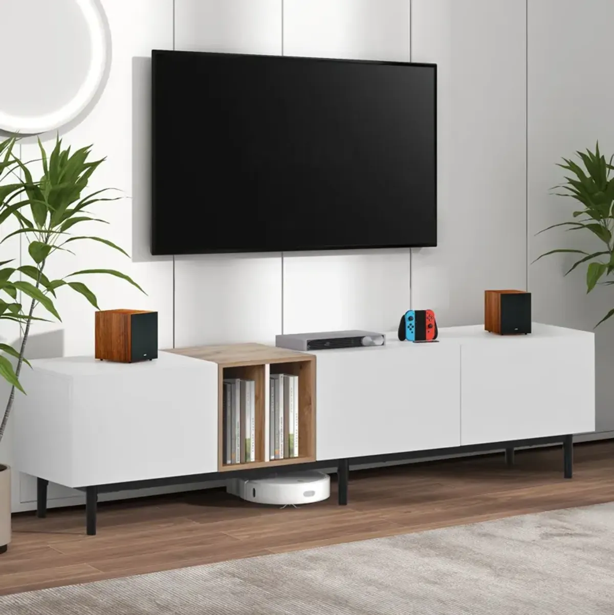 Modern 80" TV Stand with Large Storage