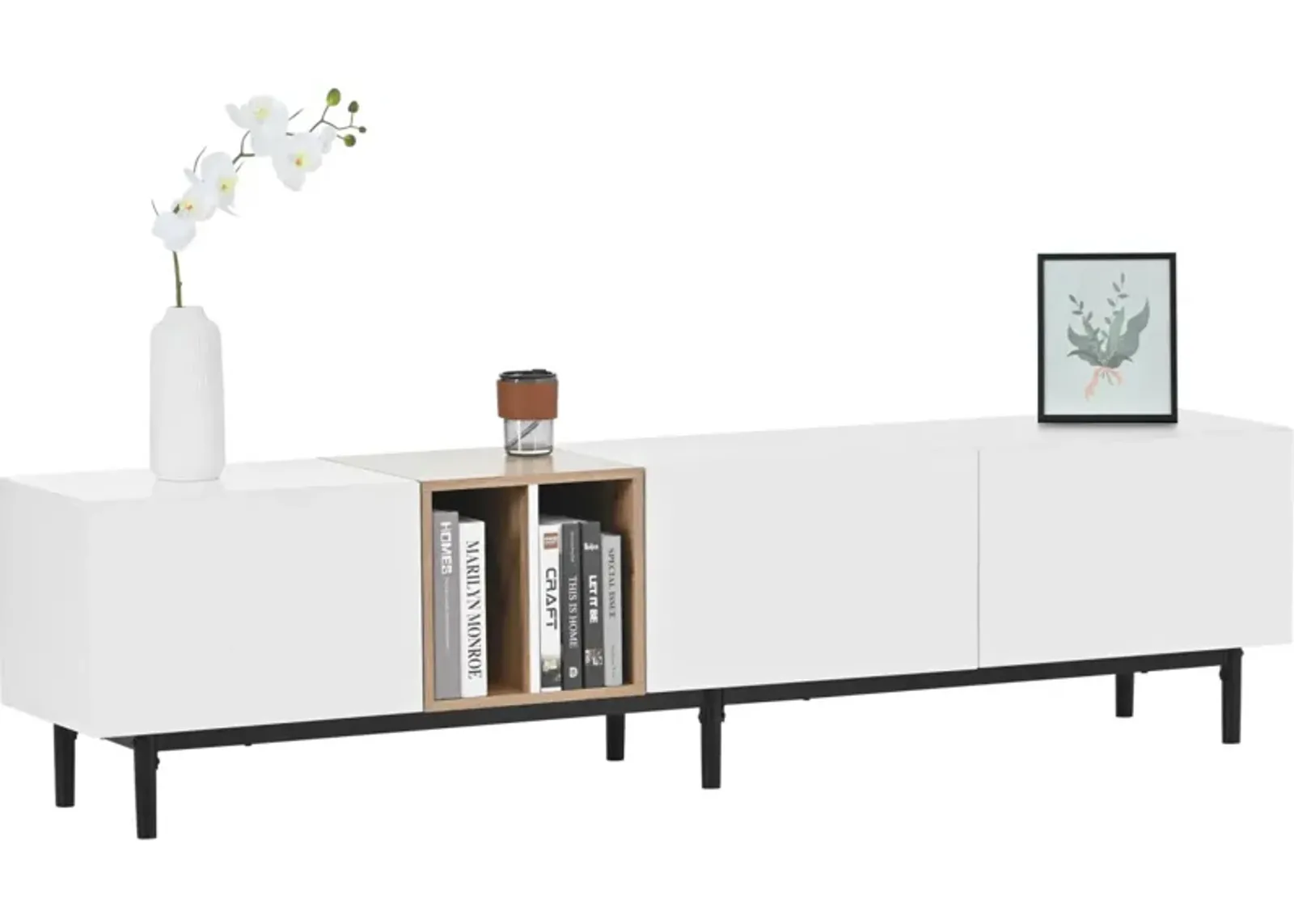 Modern 80" TV Stand with Large Storage