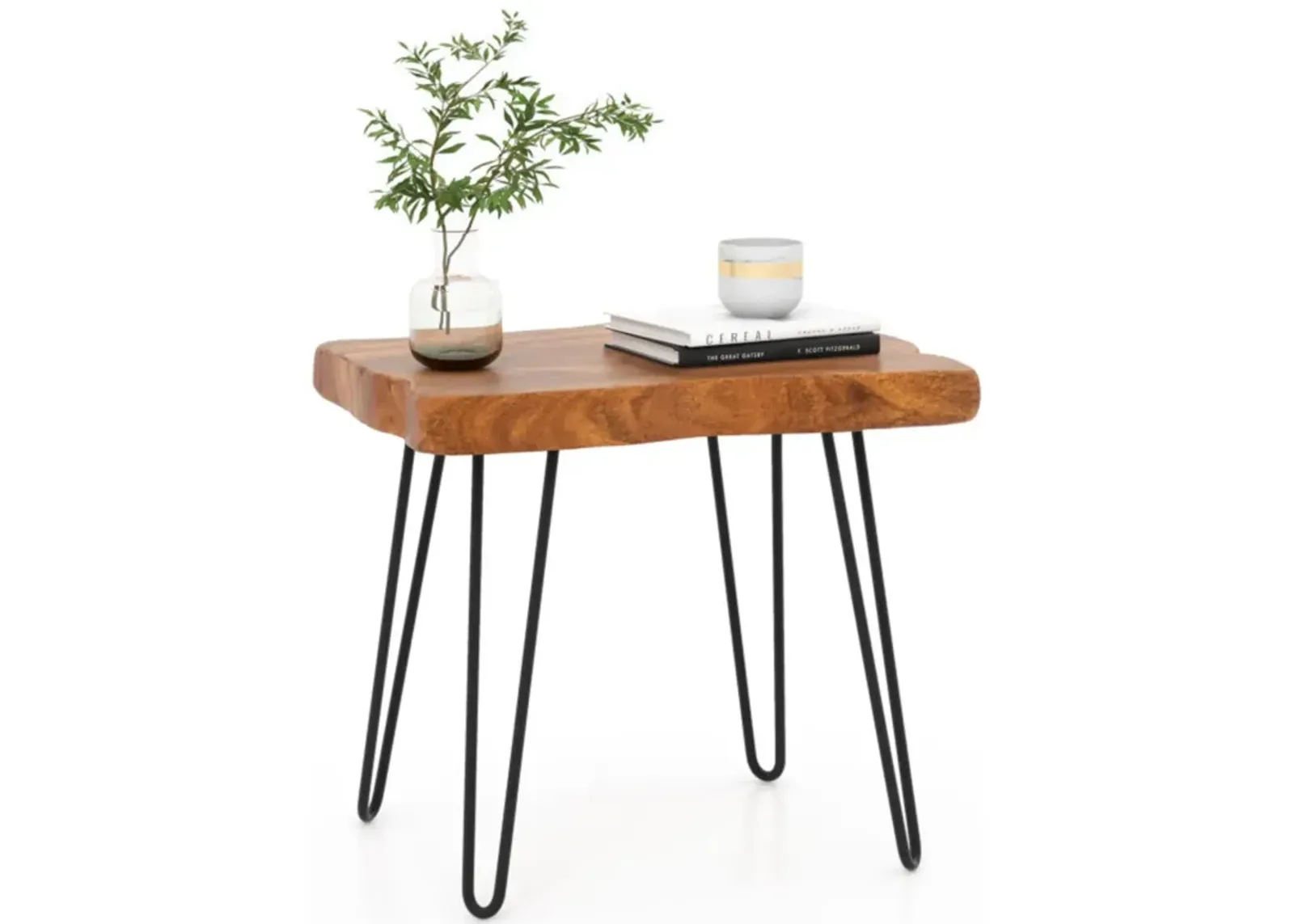 Hivvago Rectangular Reclaimed Recycled Teak Wood End Table