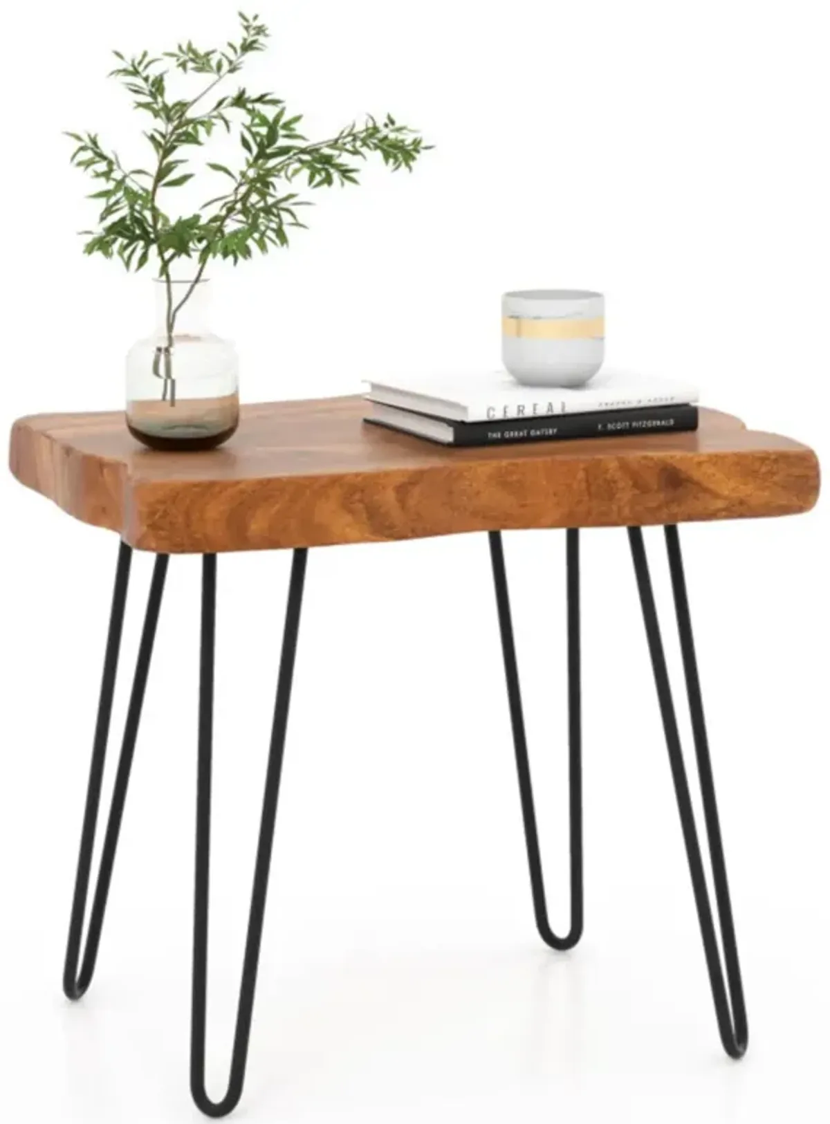 Hivvago Rectangular Reclaimed Recycled Teak Wood End Table