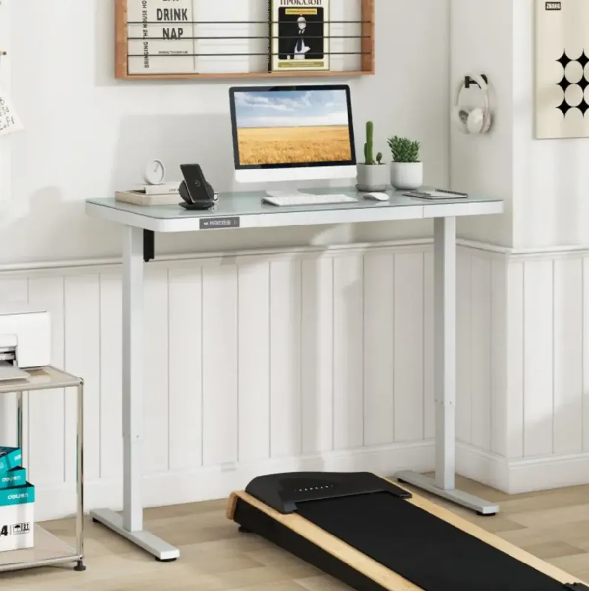 Height Adjustable Electric Standing Desk with Drawer