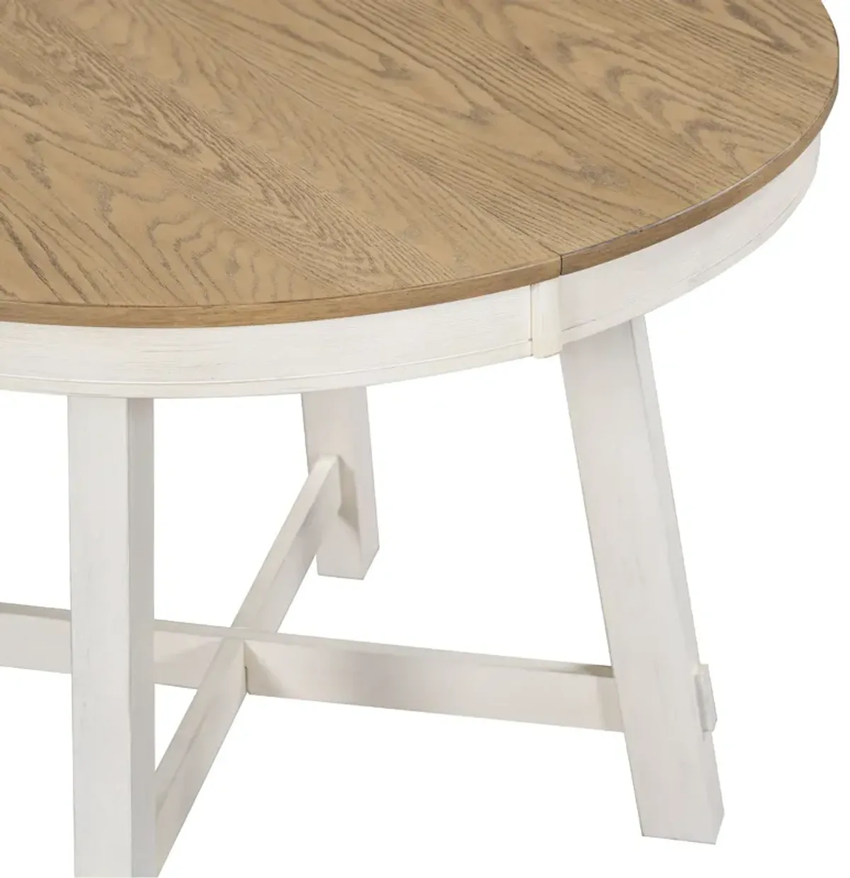 Wooden Round Extendable Dining Table, Farmhouse Kitchen Table