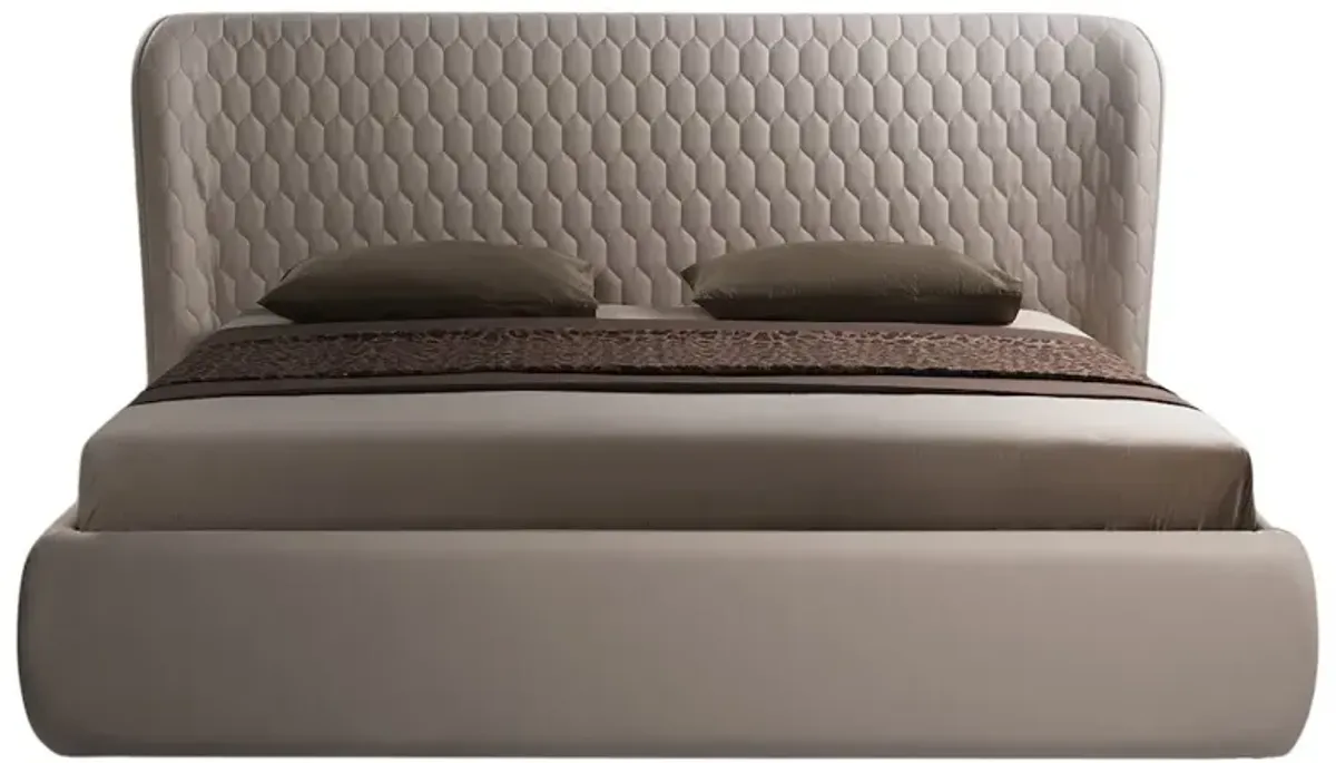 Casabianca Home Agoura King Storage Bed In Taupe Pu Leather
