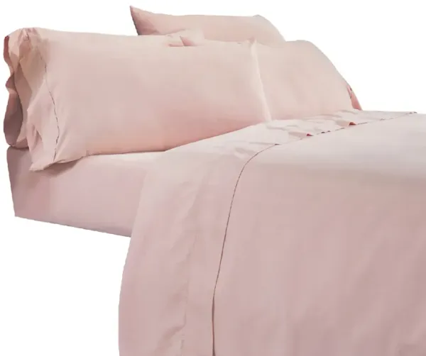 Minka 6 Piece California King Bed Sheet Set, Antimicrobial Microfiber, Pink - Benzara