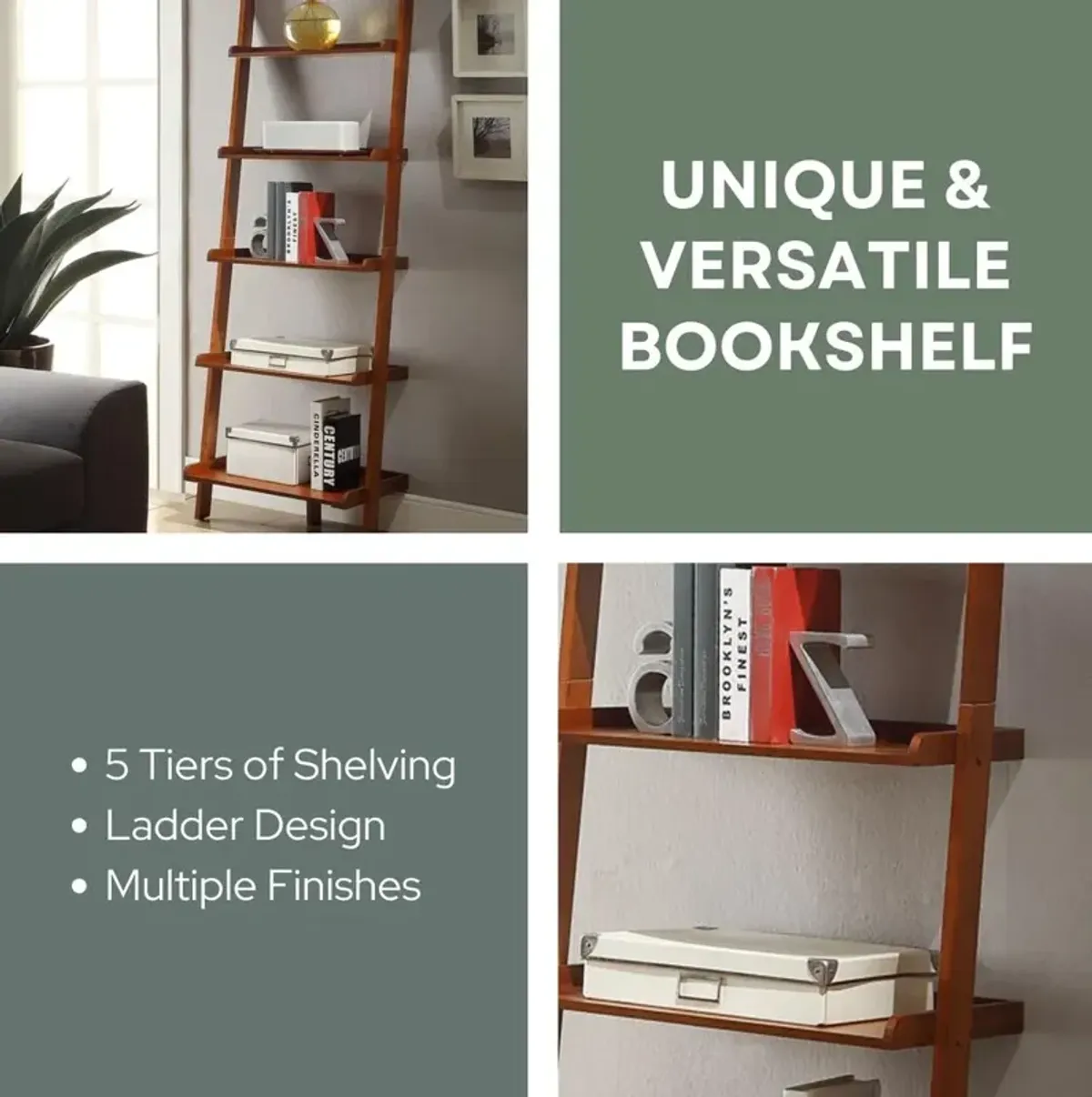 Convience Concept, Inc. American Heritage Bookshelf Ladder