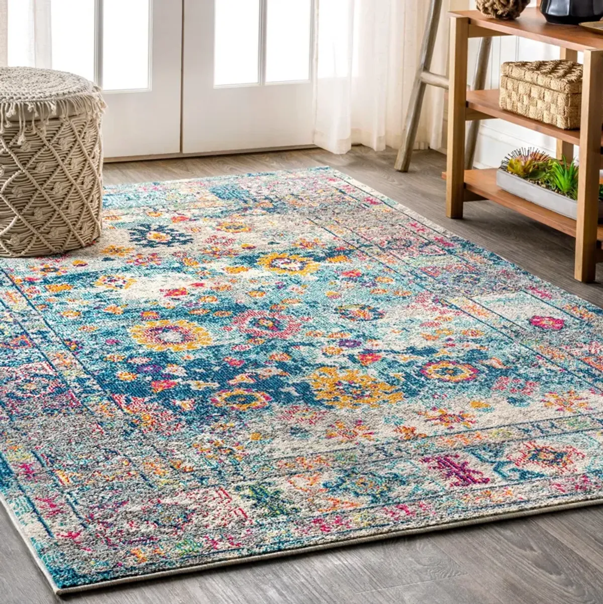 Vibrant Bohemian Flair Boho Vintage Medallion Area Rug