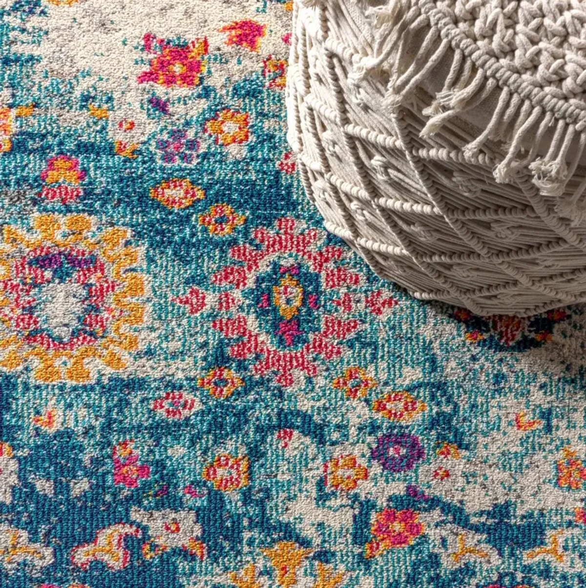 Vibrant Bohemian Flair Boho Vintage Medallion Area Rug