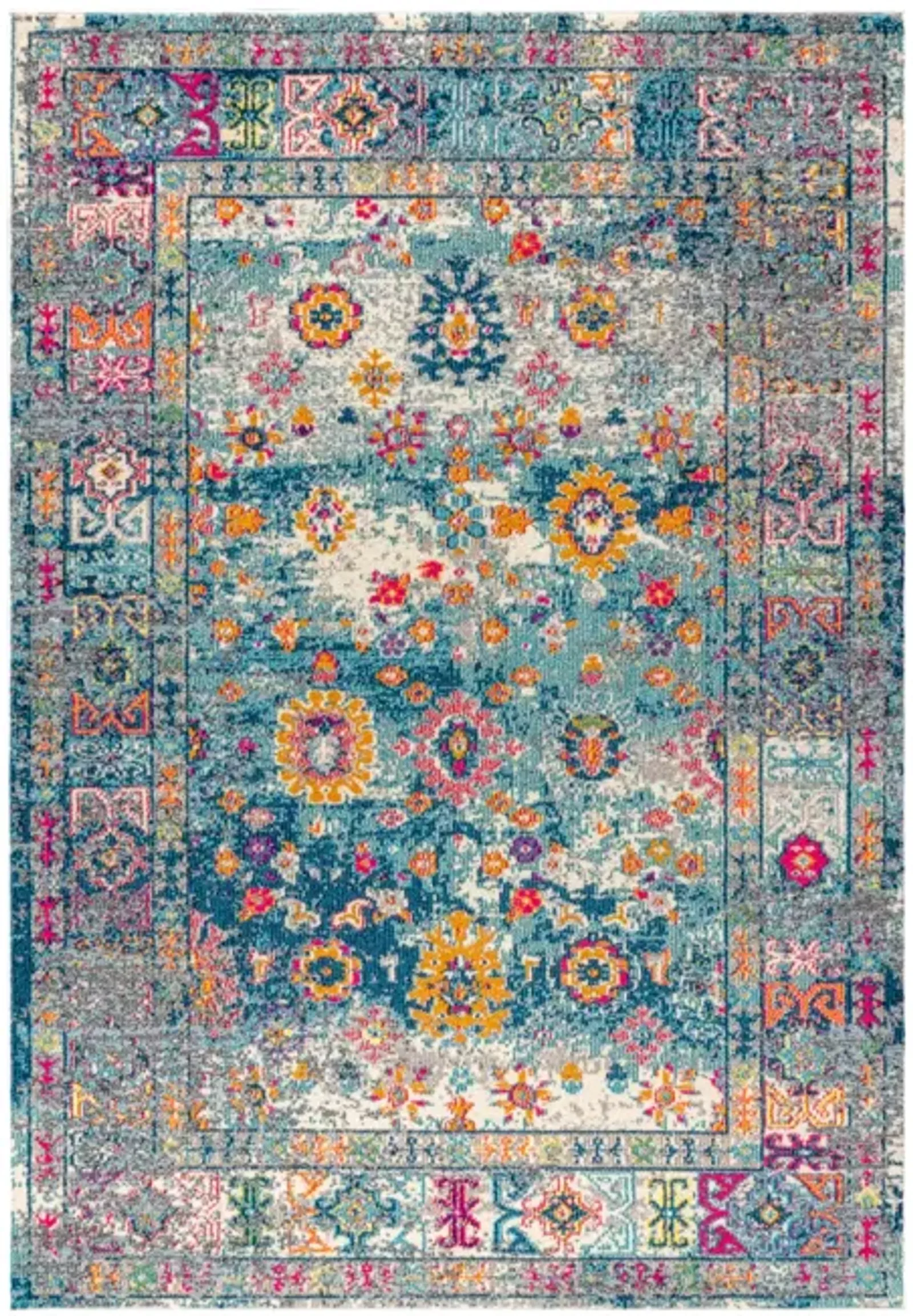 Vibrant Bohemian Flair Boho Vintage Medallion Area Rug