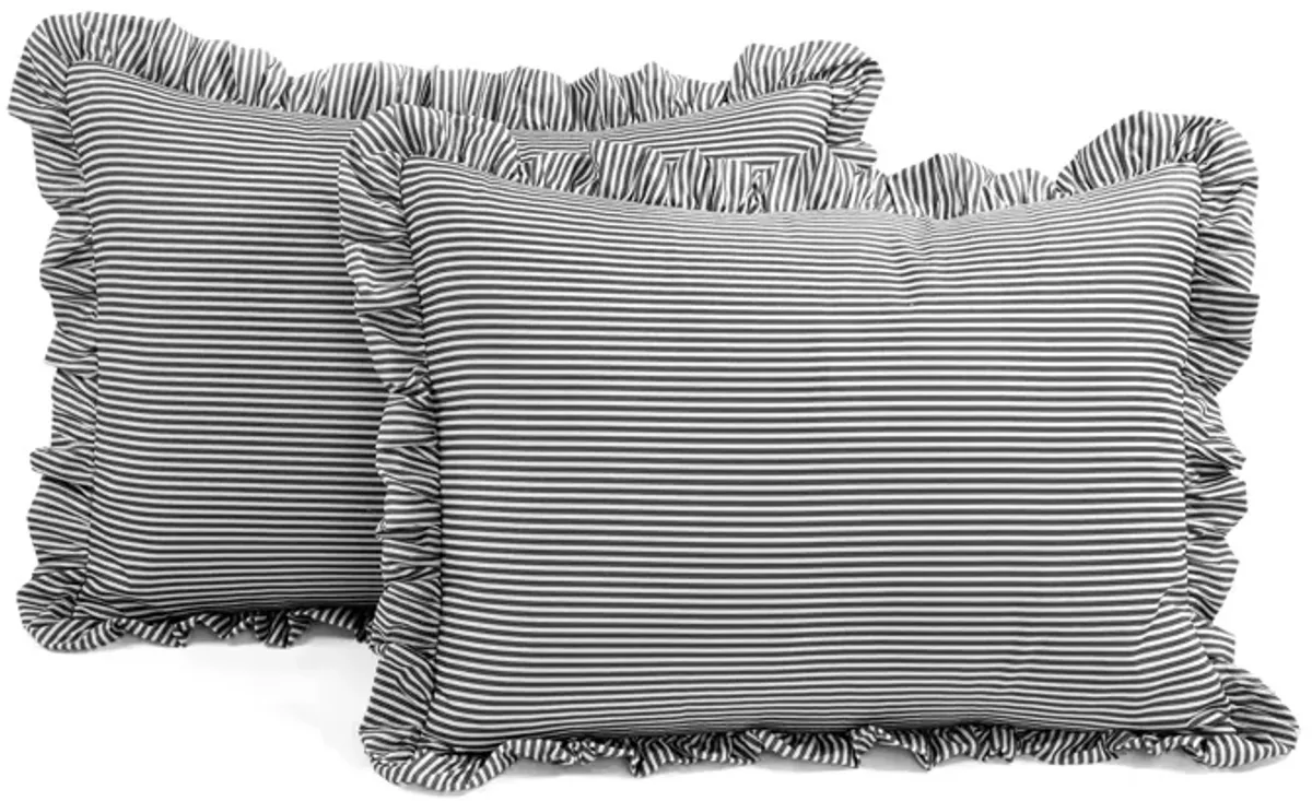 Reyna Stripe Ruffle Soft Reversible Oversized Comforter 3-Pc Set