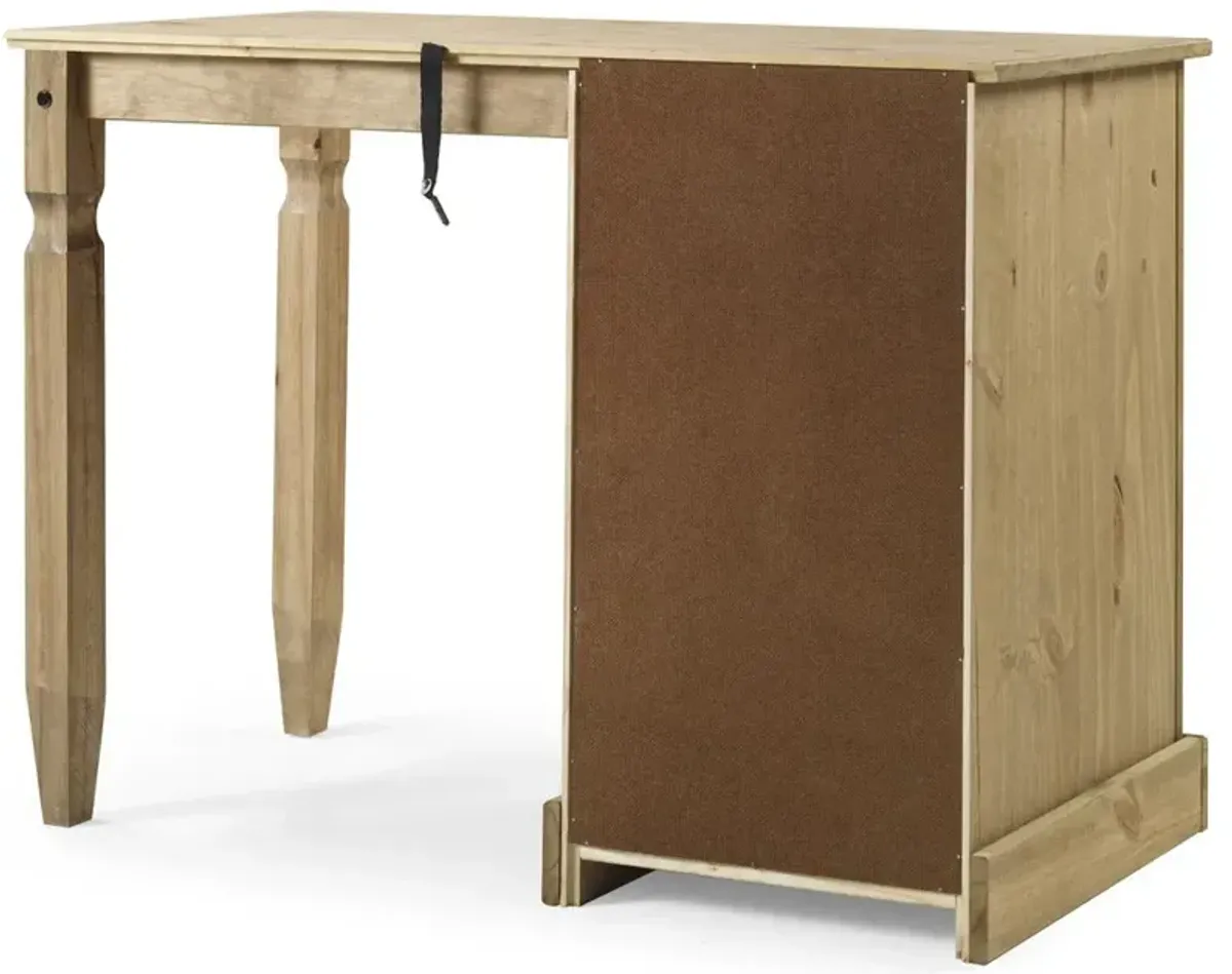 OS Home and Office Furniture Model COR518 Cottage Series Wood Vanity/Desk in Corona Brown