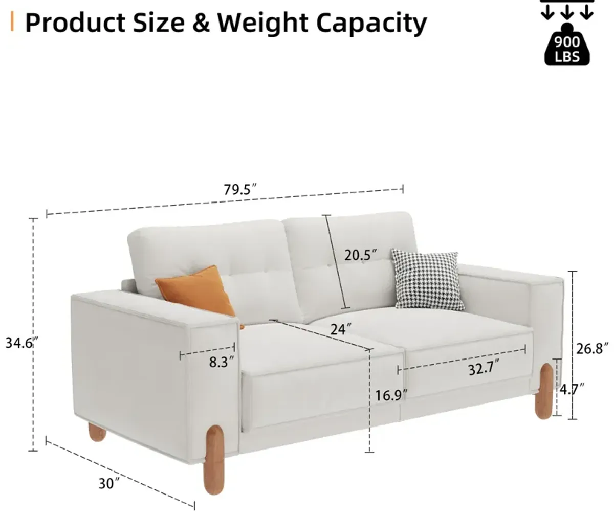 Merax Modern Upholstered Sofa Loveseat