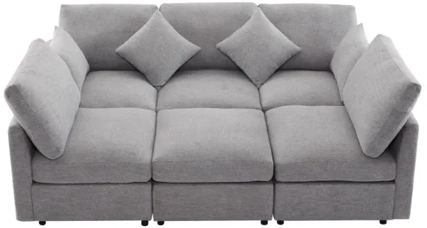 Merax Modular Sectional Sofa U-shaped Sofa with a Movable Ottoman