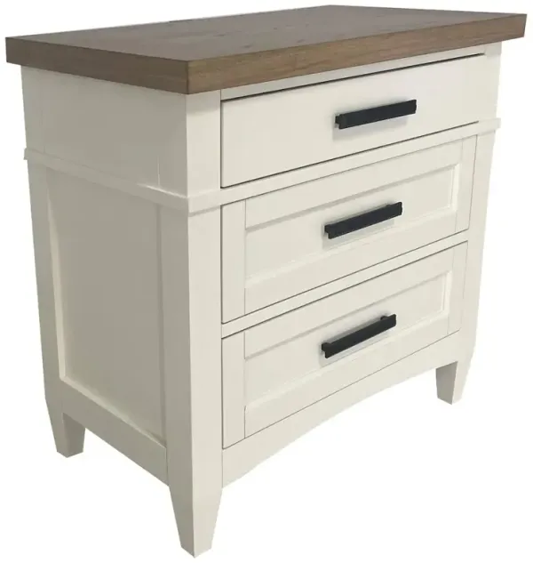 Parker House Furniture Parker House Americana Modern Bedroom 3 Drawer Nightstand with Charging Station
