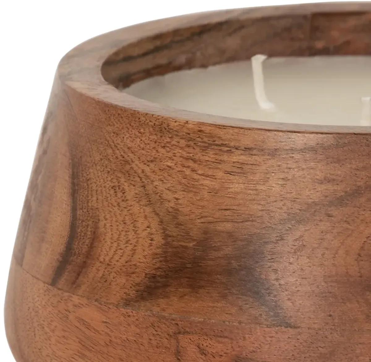 6" 11 Oz Vanilla Wood Bowl Candle