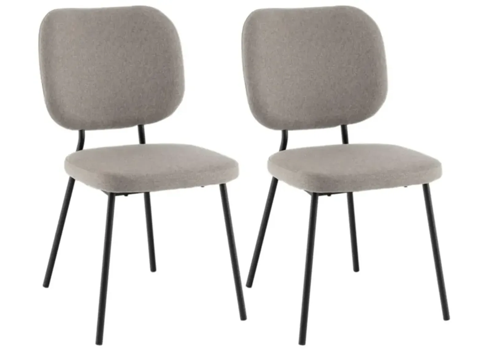 Hivvago Set of 2 Modern Armless Dining Chairs with Linen Fabric