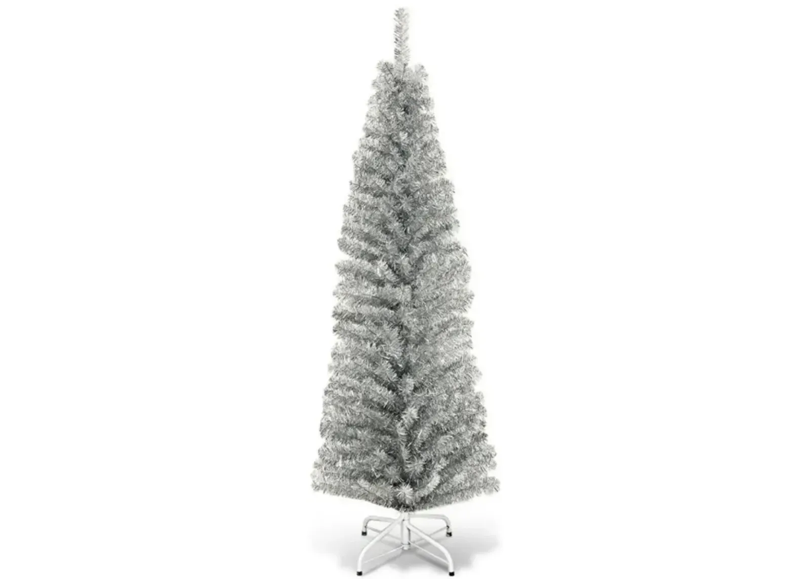 6 Feet Artificial Pencil Christmas Tree with Electroplated Technology