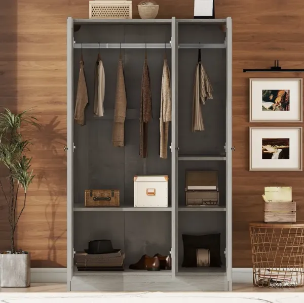 Streamdale 3-Door Shutter Wardrobe With Shelves