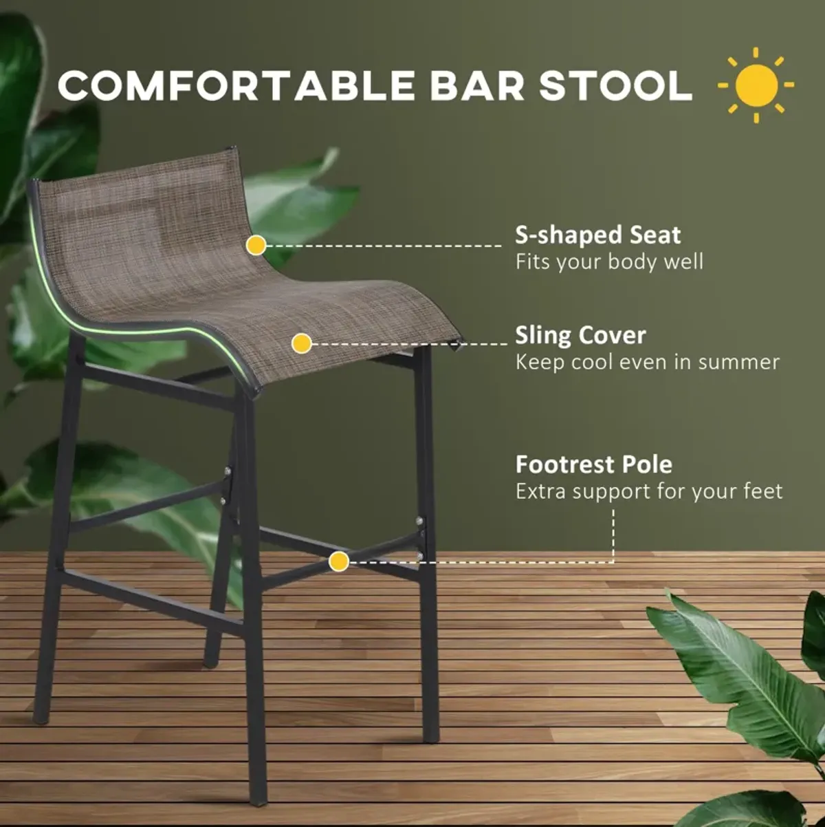 Elevated Outdoor Dining: 3-Piece Black/Tan High-Top Bistro Set