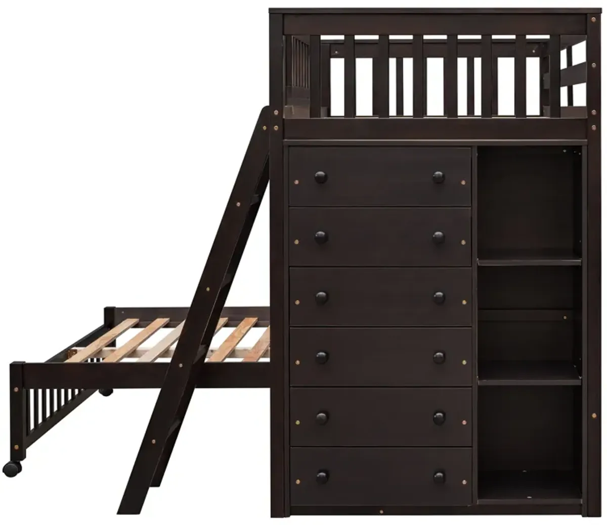 Merax Wooden Bunk Bed with 6 Drawers