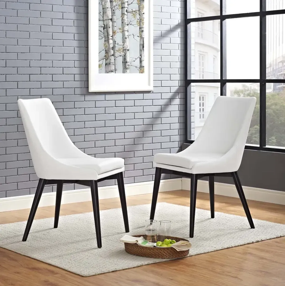 Viscount Dining Side Chair Vinyl Set of 2