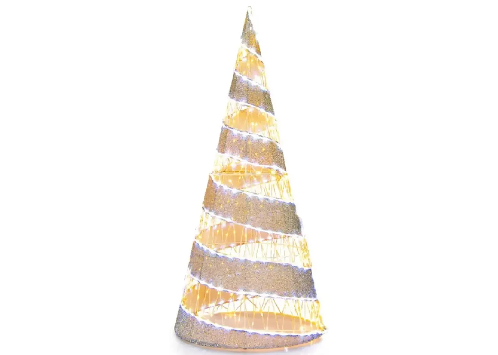 5 Feet Pre-lit Christmas Cone Tree with 300 Warm White and 250 Cold White LED Lights