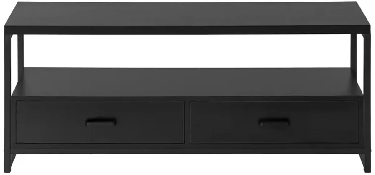 Monarch Specialties I 2870 Tv Stand, 48 Inch, Console, Media Entertainment Center, Storage Drawers, Living Room, Bedroom, Laminate, Metal, Black, Contemporary, Modern